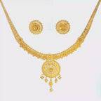 22K Dual-Strand Yellow Gold Layered Bead and Cable Chain Necklace