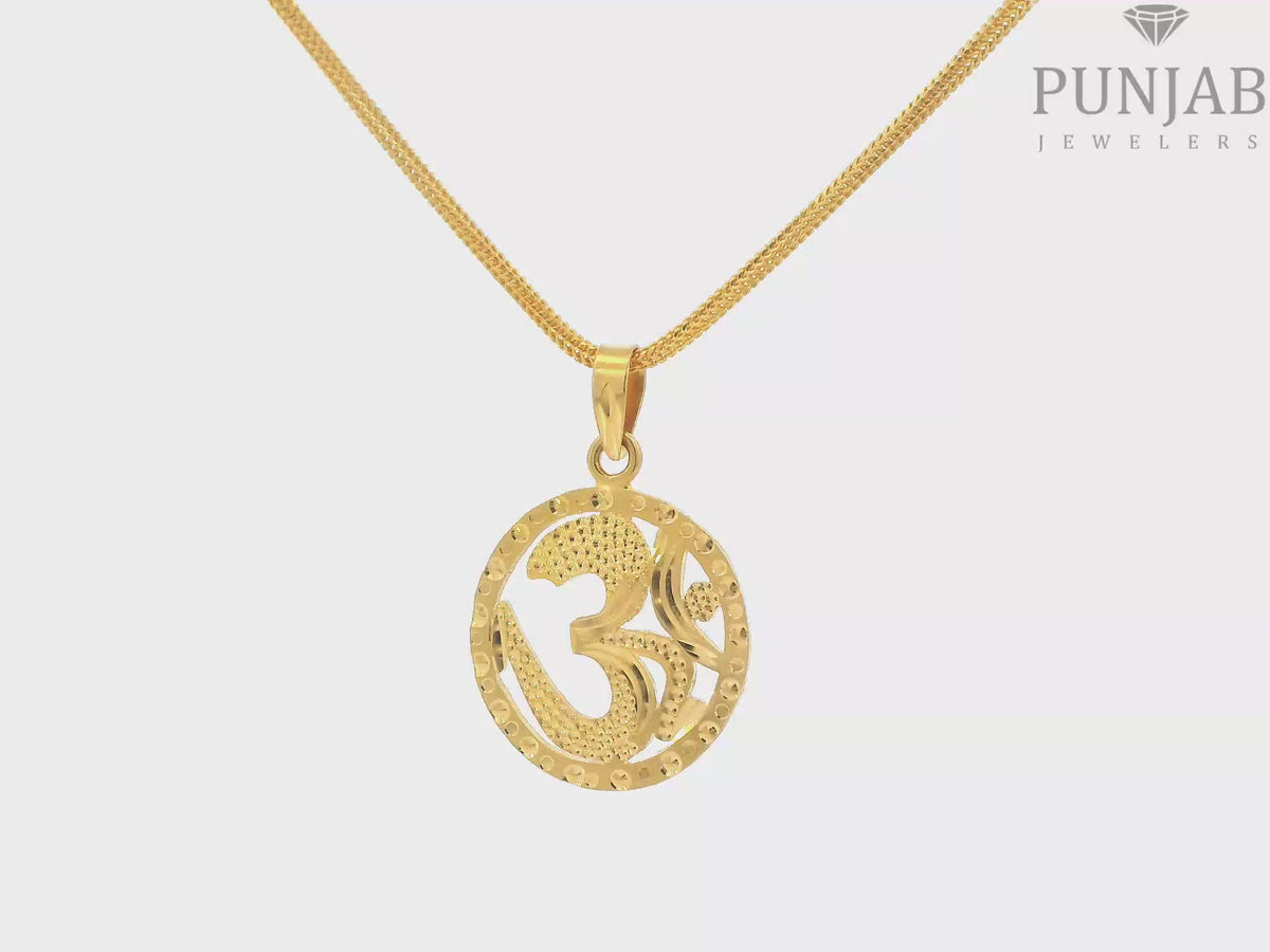 22K Yellow Gold Om Pendant