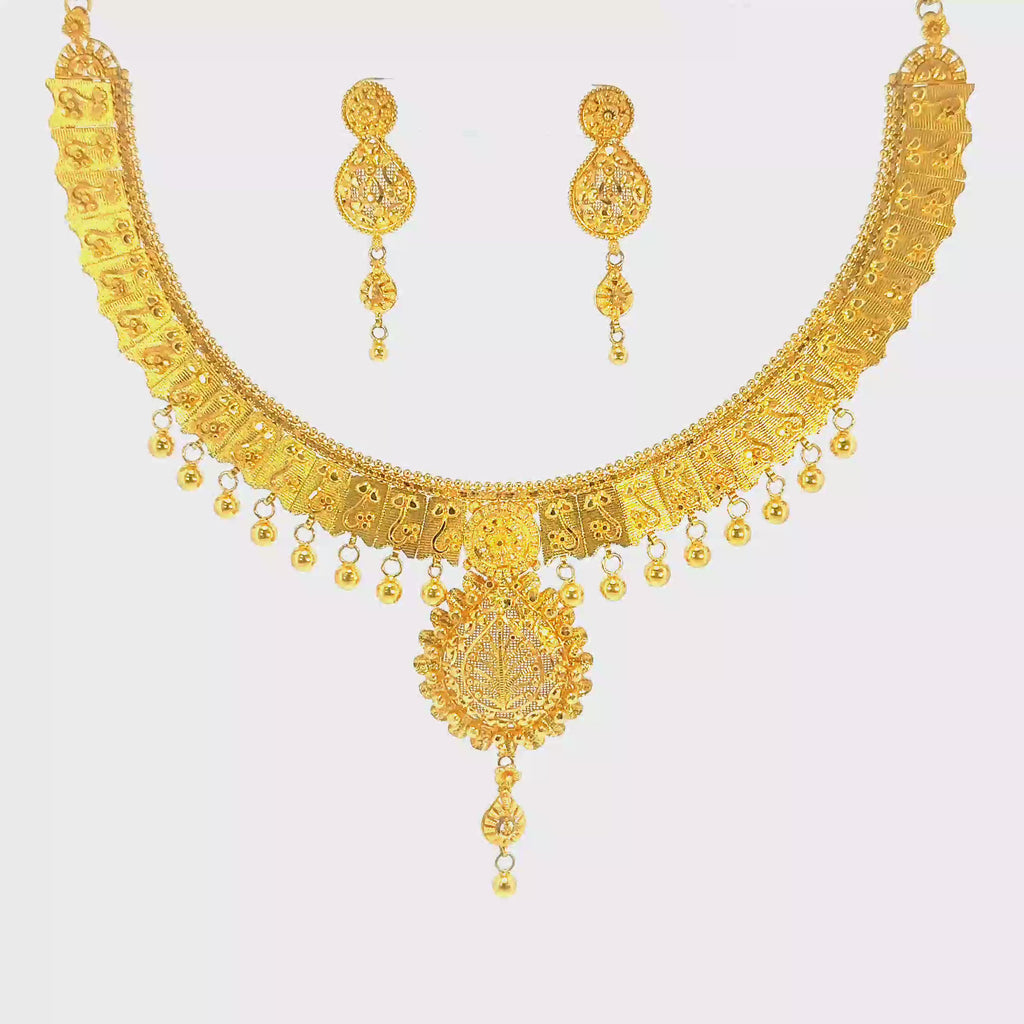 22K Contemporary Yellow Gold Intricate Lattice Statement Choker
