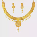 22K Contemporary Yellow Gold Intricate Lattice Statement Choker