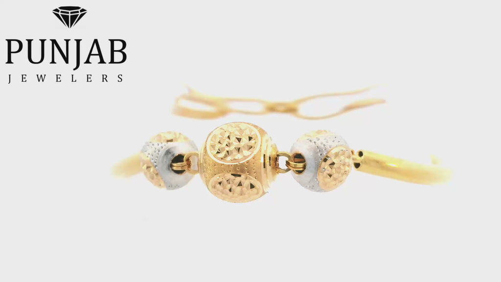 22K Two-Tone Gold Bracelet with Lobster Lock