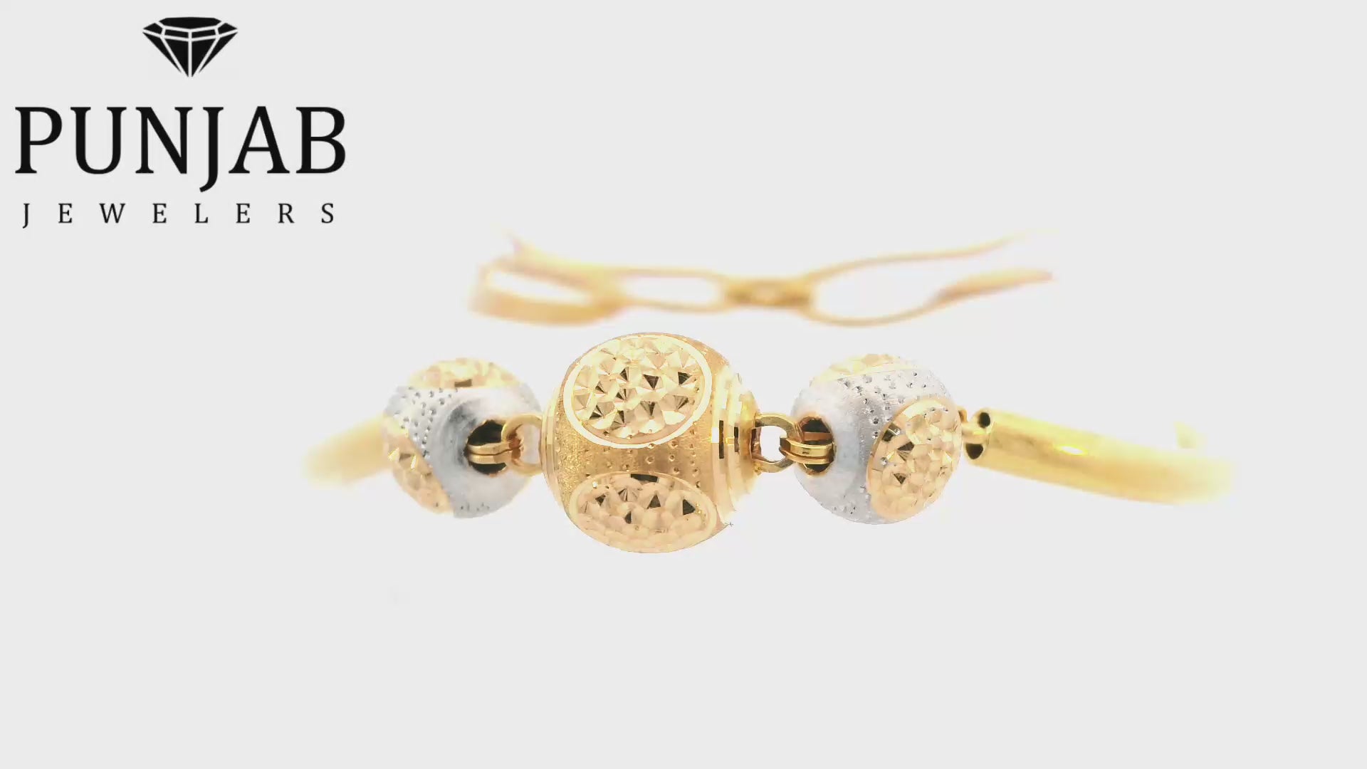 22K Two-Tone Gold Bracelet with Lobster Lock