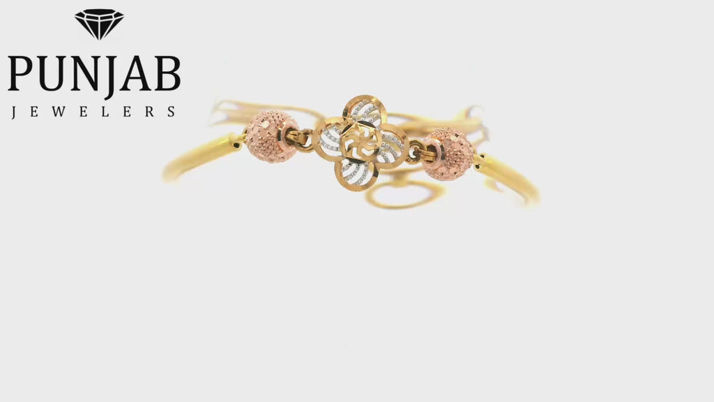 22K Two-Tone Gold Bracelet with Lobster Lock
