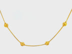 22K Yellow Gold Beaded Necklace with 18-Inch Length