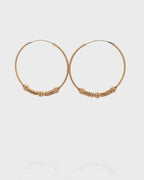 22K Yellow Gold Hoop Earrings with Intricate Detailing