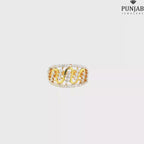 22K Yellow Gold Fancy Ring with Cubic Zirconia