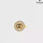 22K Yellow Gold Fancy Ring with Cubic Zirconia