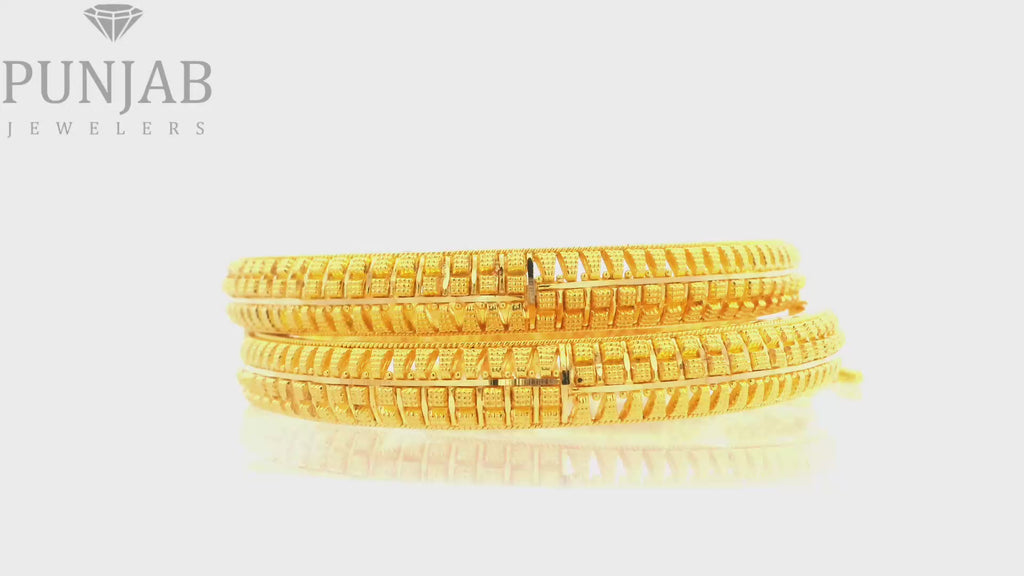 22K Yellow Gold Traditional Screw Open Bangles – Timeless Heritage Elegance