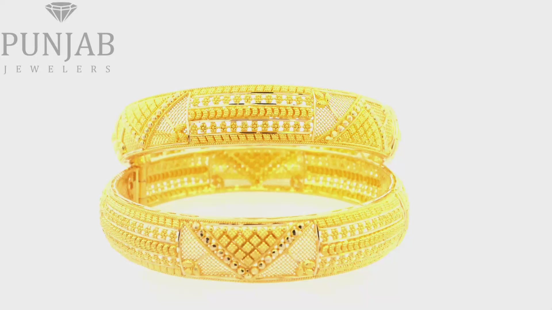 22K Yellow Gold Traditional Screw Open Bangles – Classic Heritage Elegance
