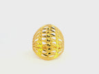 22K Yellow Gold Openwork Ring with Textured Design