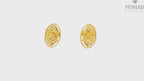 22K Yellow Gold Fancy Stud Earrings with Push Back