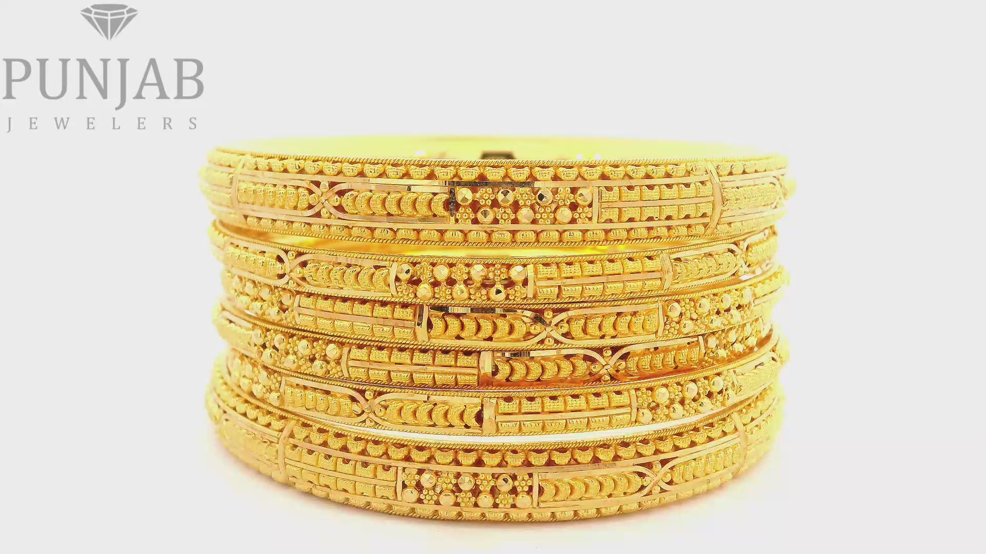 22K Yellow Gold Traditional Bangles Set – Timeless Heritage Elegance