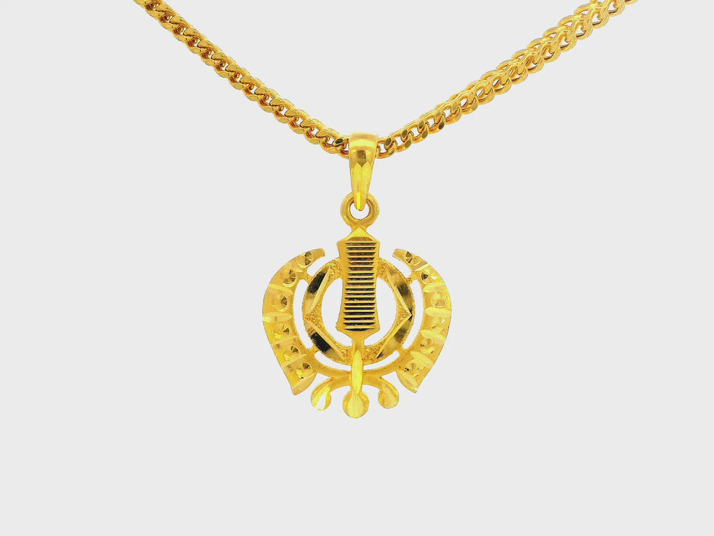 22K Yellow Gold Khanda Pendant
