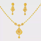 22K Sophisticated Yellow Gold Polished Bead Necklace