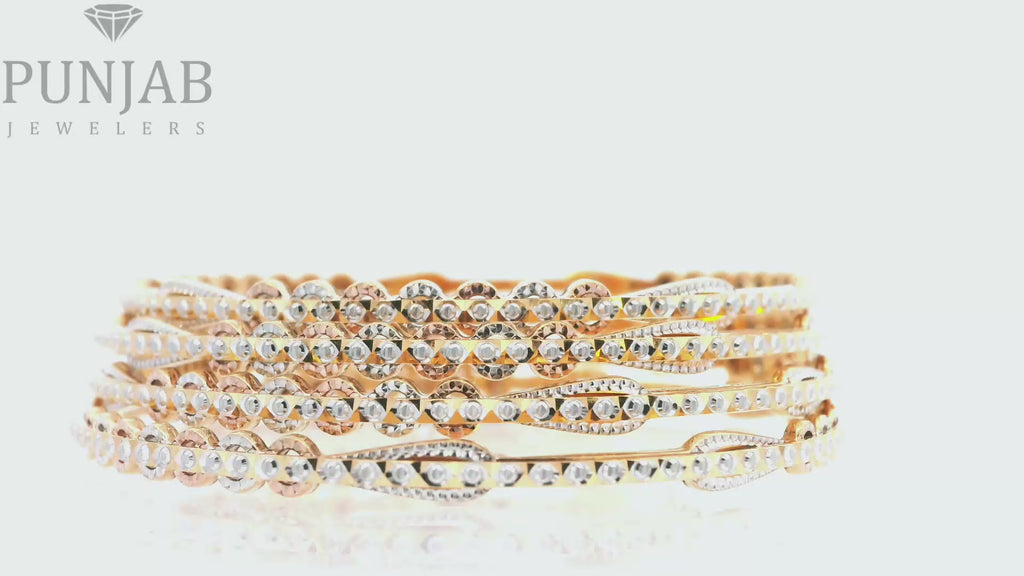 22k Two-Tone Yellow Gold Bangle