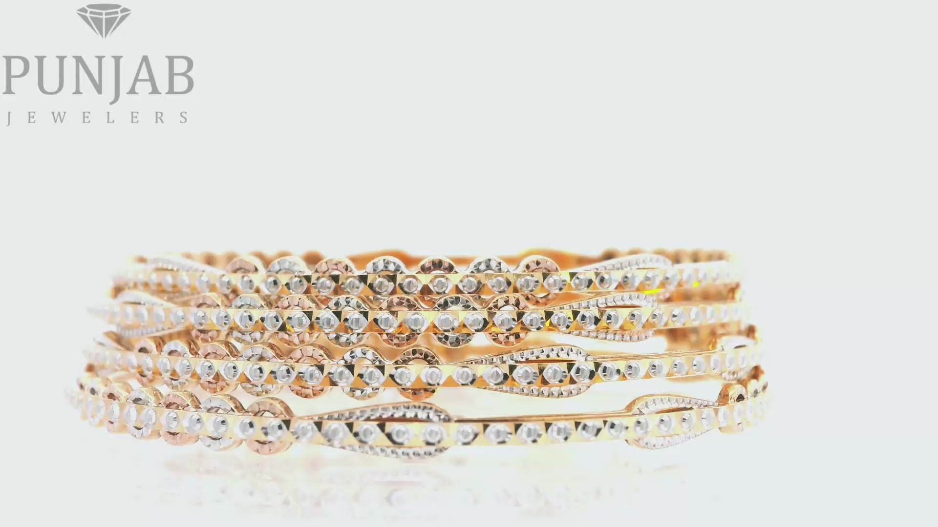 22k Two-Tone Yellow Gold Bangle