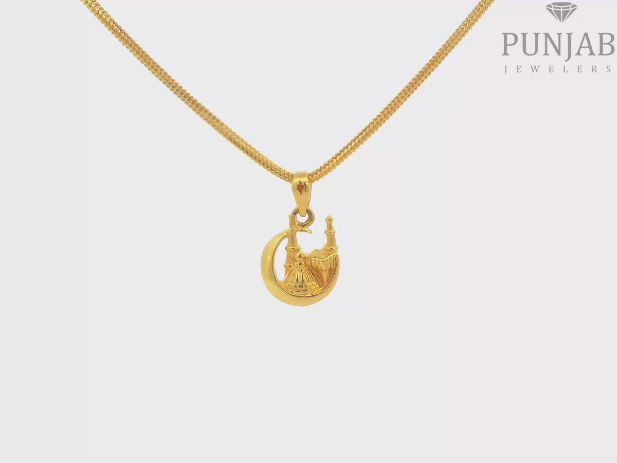 22K Yellow Gold Allah Pendant