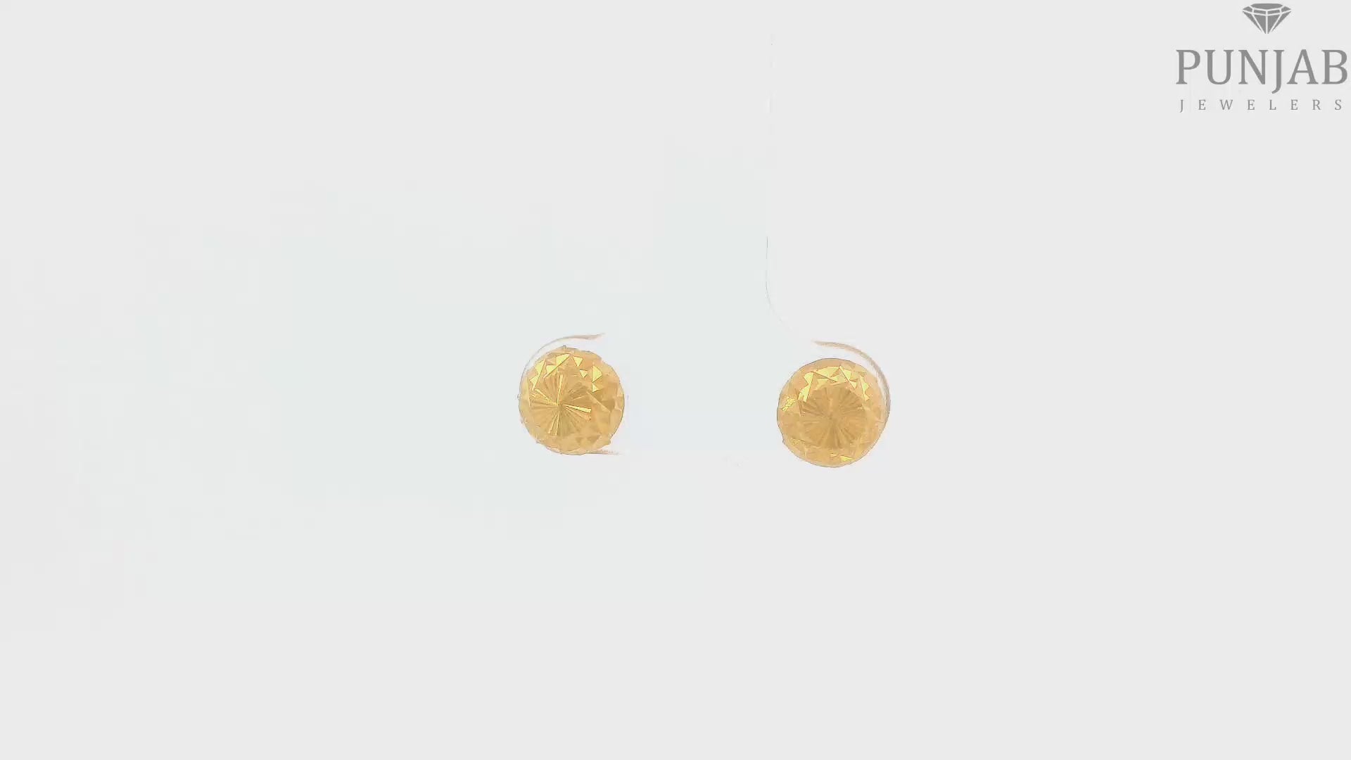 22K Yellow Gold Fancy Stud Earrings with Screw Back