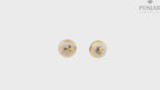22K Two-Tone Yellow Gold Stud Earrings with Screw Back