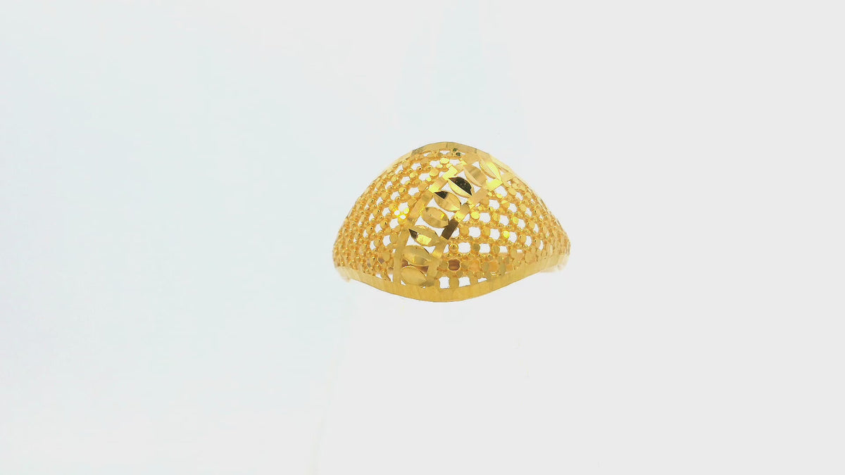 22k Yellow Gold Mesh Pattern Ring
