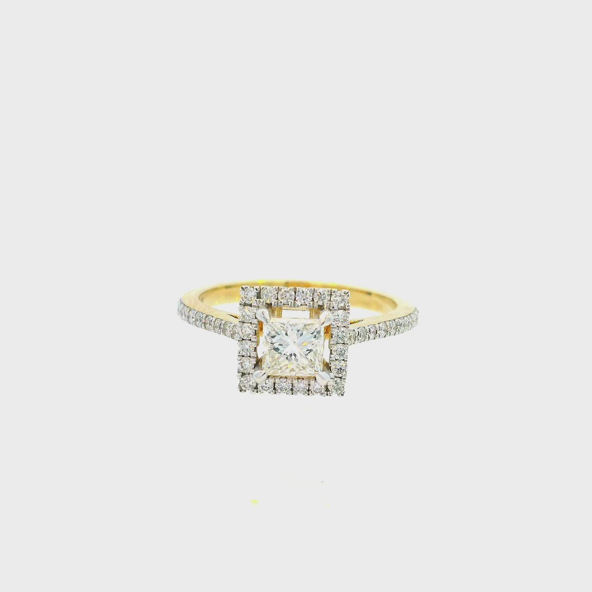 18K Yellow Gold Diamond Ring with 0.86 CT Diamond (SI Clarity)