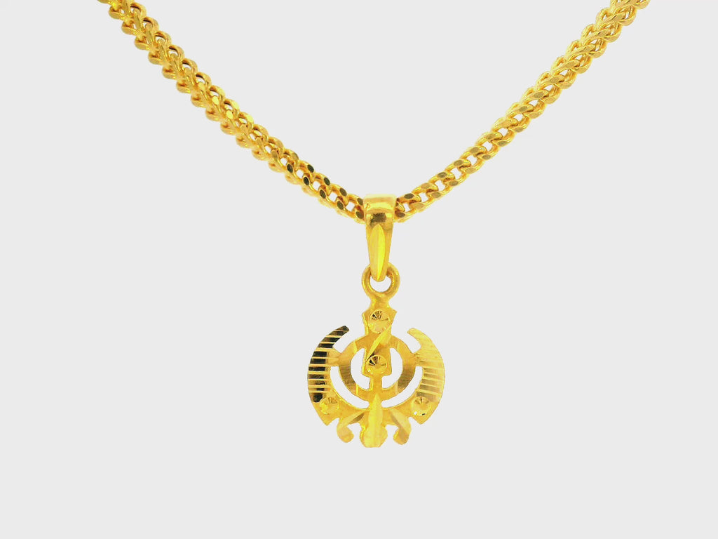 22K Yellow Gold Khanda Pendant