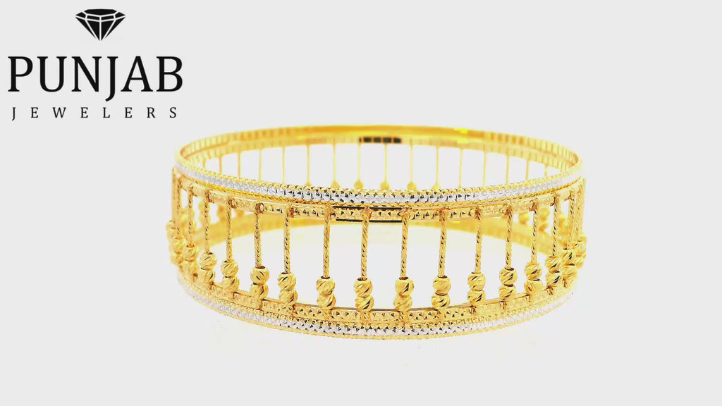22K Two-Tone Gold Bangle