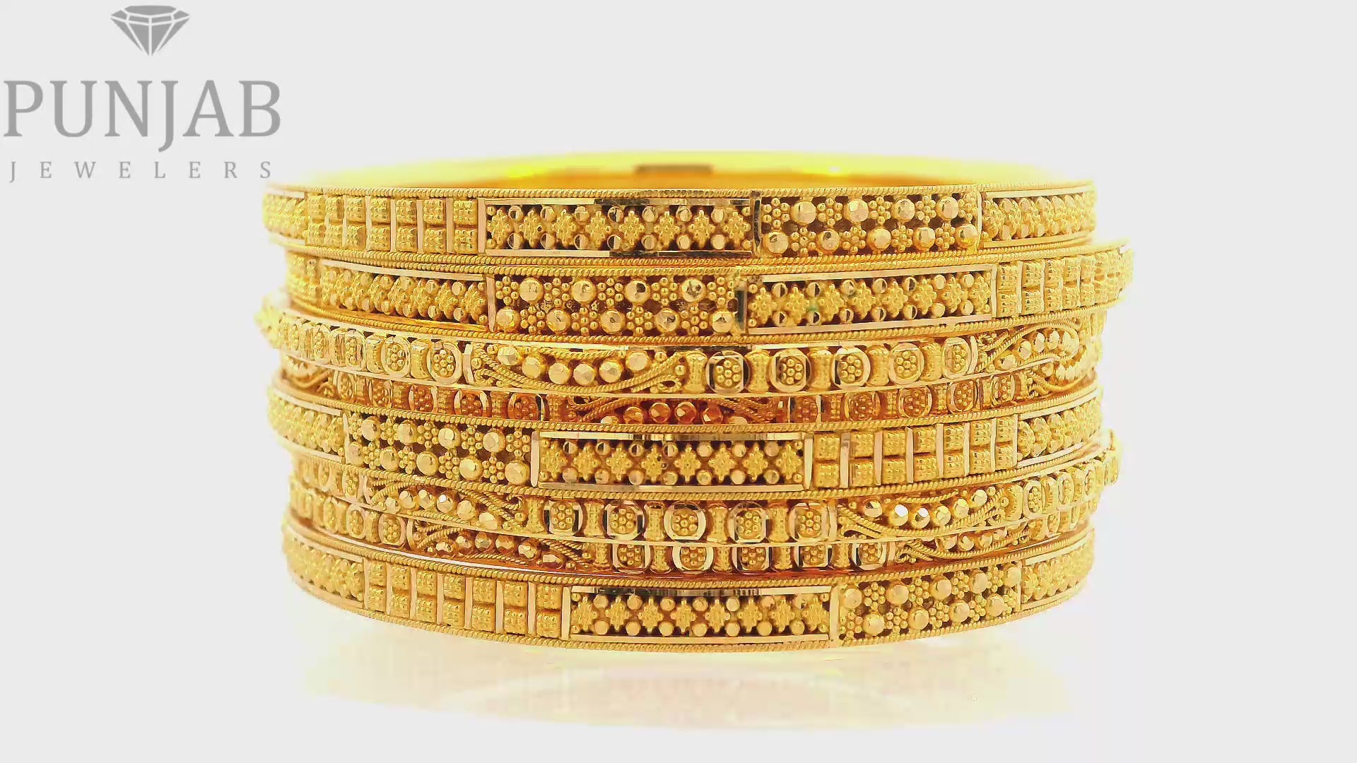 22K Yellow Gold Traditional Bangles Set – Timeless Heritage Elegance