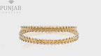 22k Yellow Gold Two-Tone Textured Bangles
