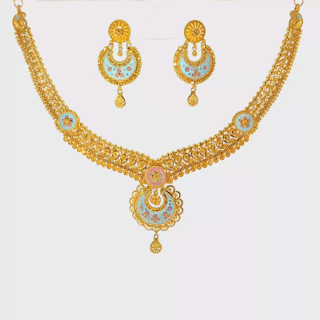 22K Three-Strand Yellow Gold Layered Bead Necklace