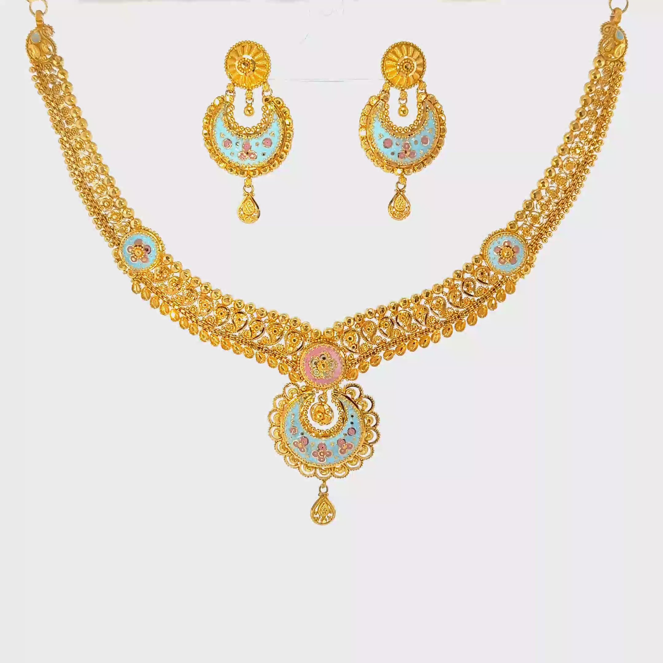 22K Three-Strand Yellow Gold Layered Bead Necklace