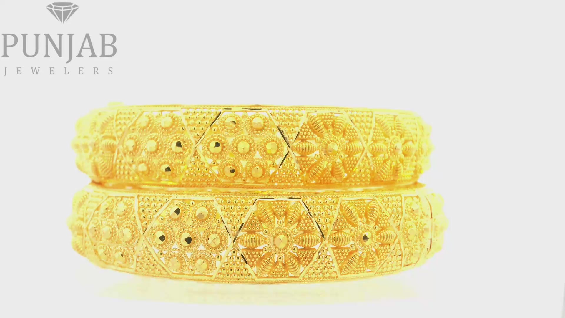 22K Yellow Gold Screw Open Bangles – Classic Elegance