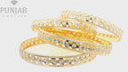 22K Yellow Gold Two Tone Bangles – Luxurious Dual Finish Design