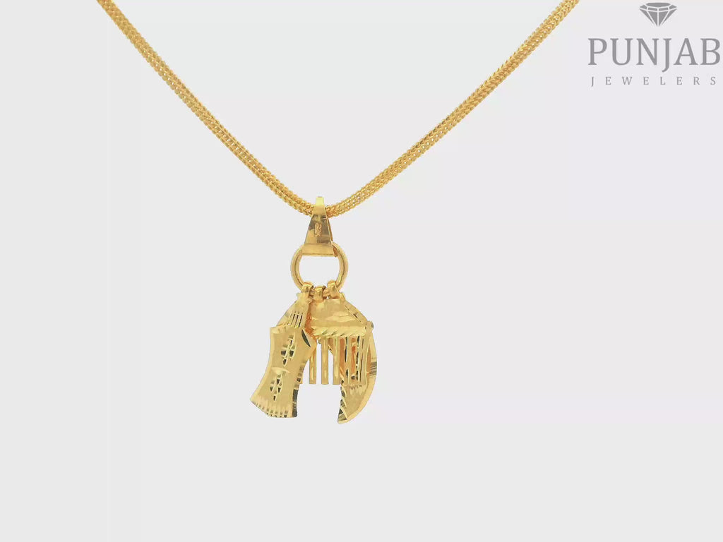 22K Yellow Gold Khanda Pendant