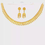 22K Engraved Yellow Gold Medallion Choker Necklace