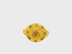 22K Yellow Gold Khanda Ring with Beaded Border