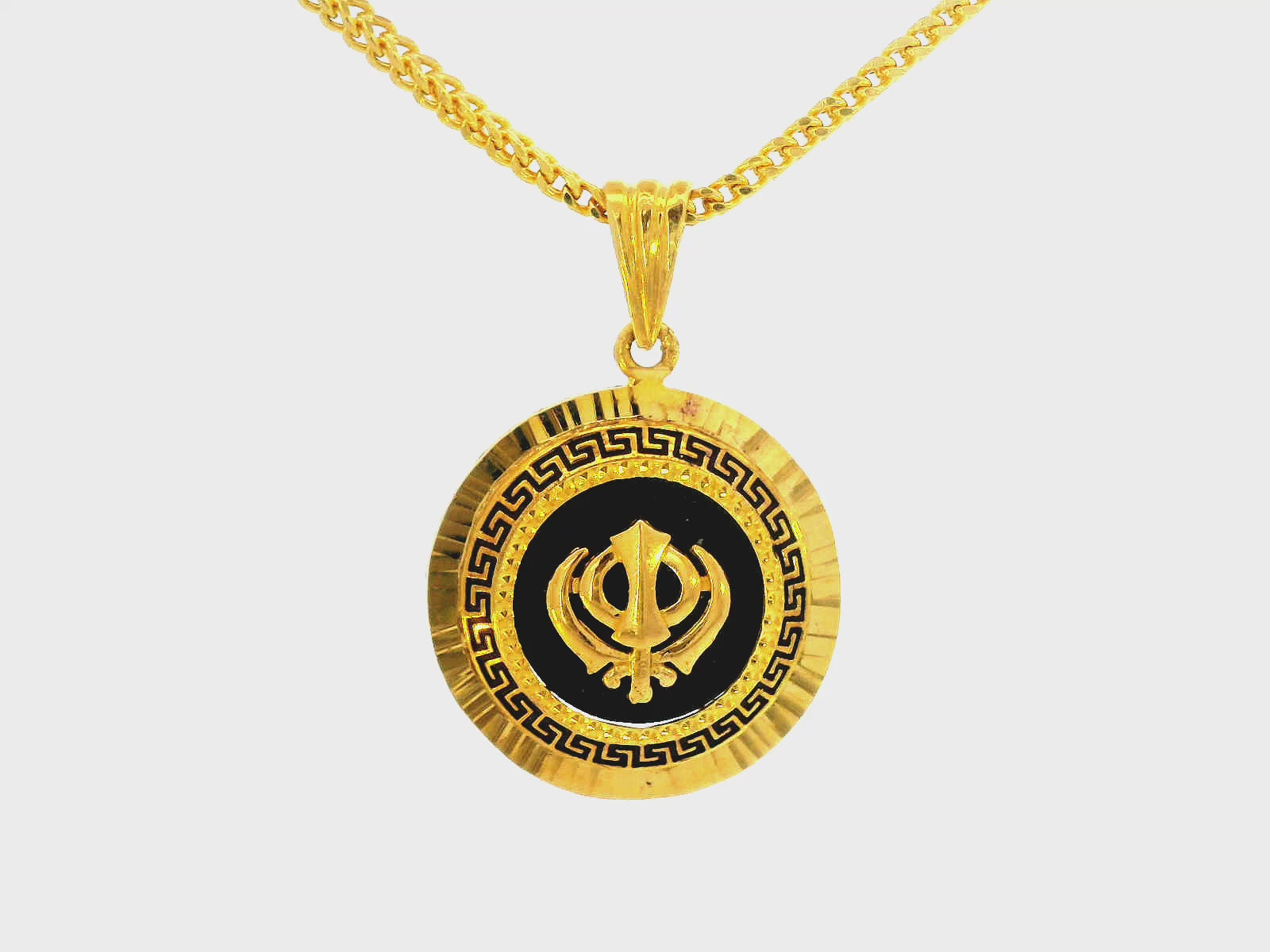 22K Yellow Gold Khanda Symbol Pendant