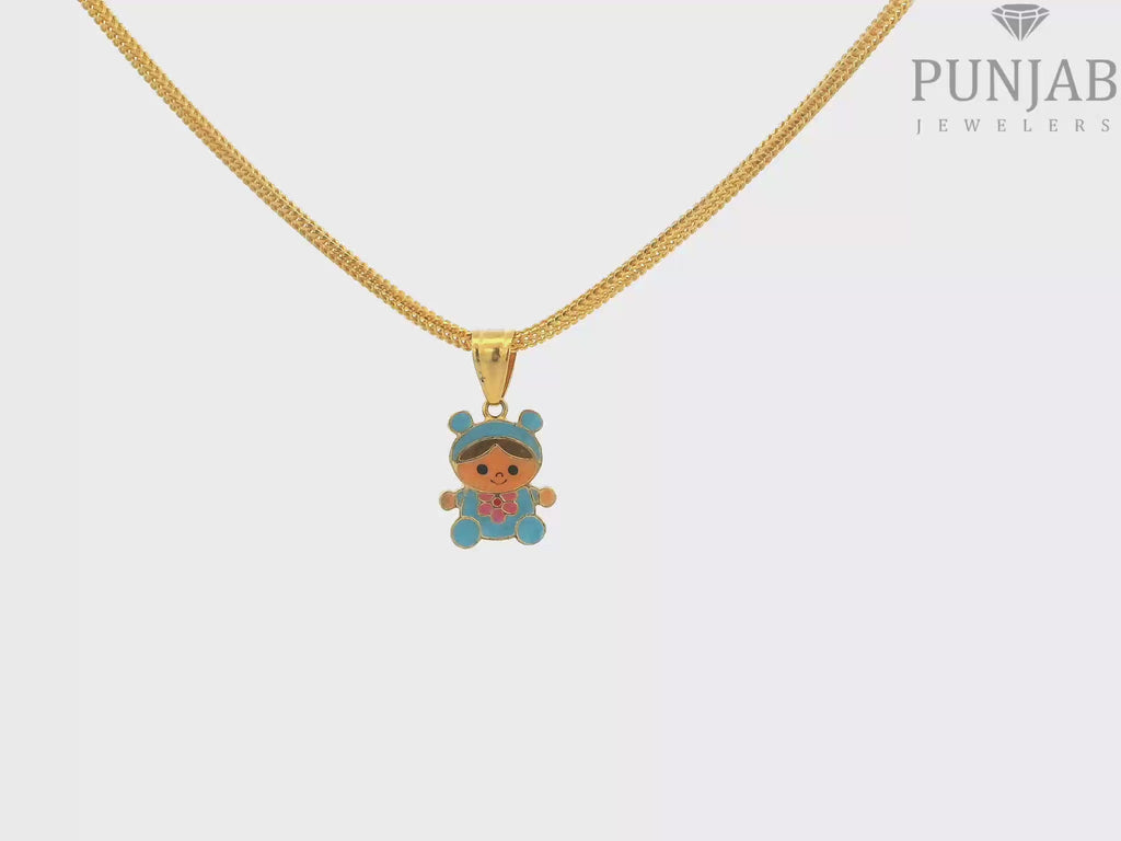 22K Two-Tone Gold Pendant