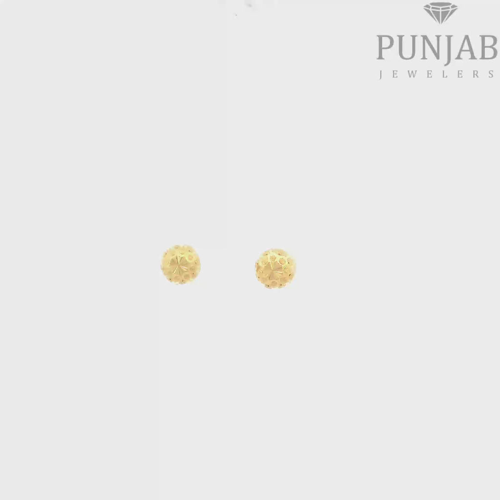 22K Yellow Gold Fancy Stud Earrings with Screw Back