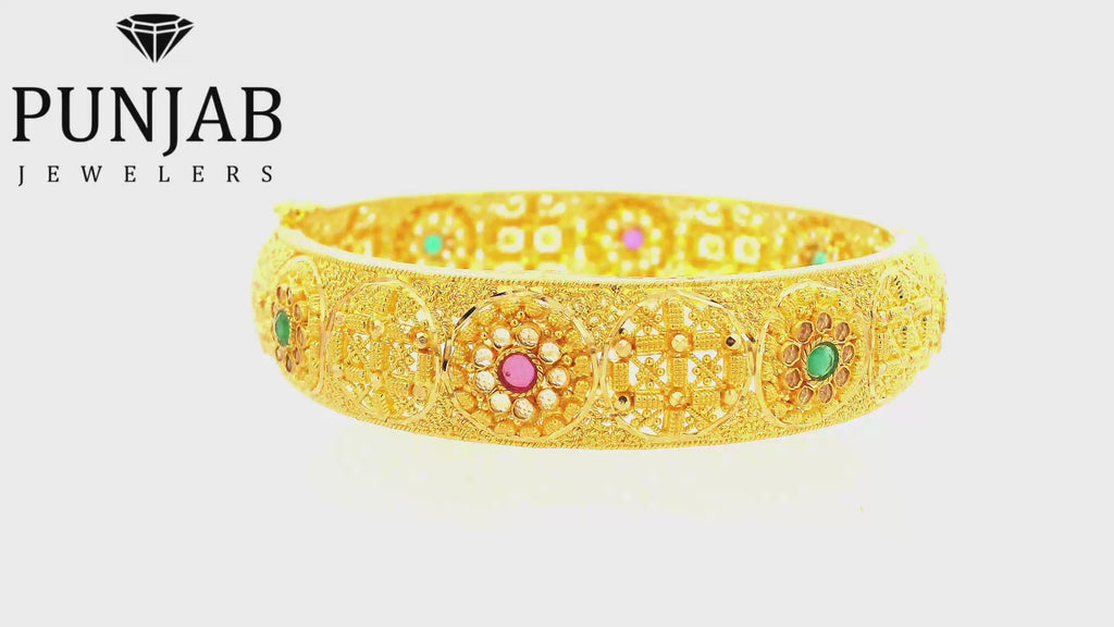 22K Yellow Gold Colored-Tone Bangle