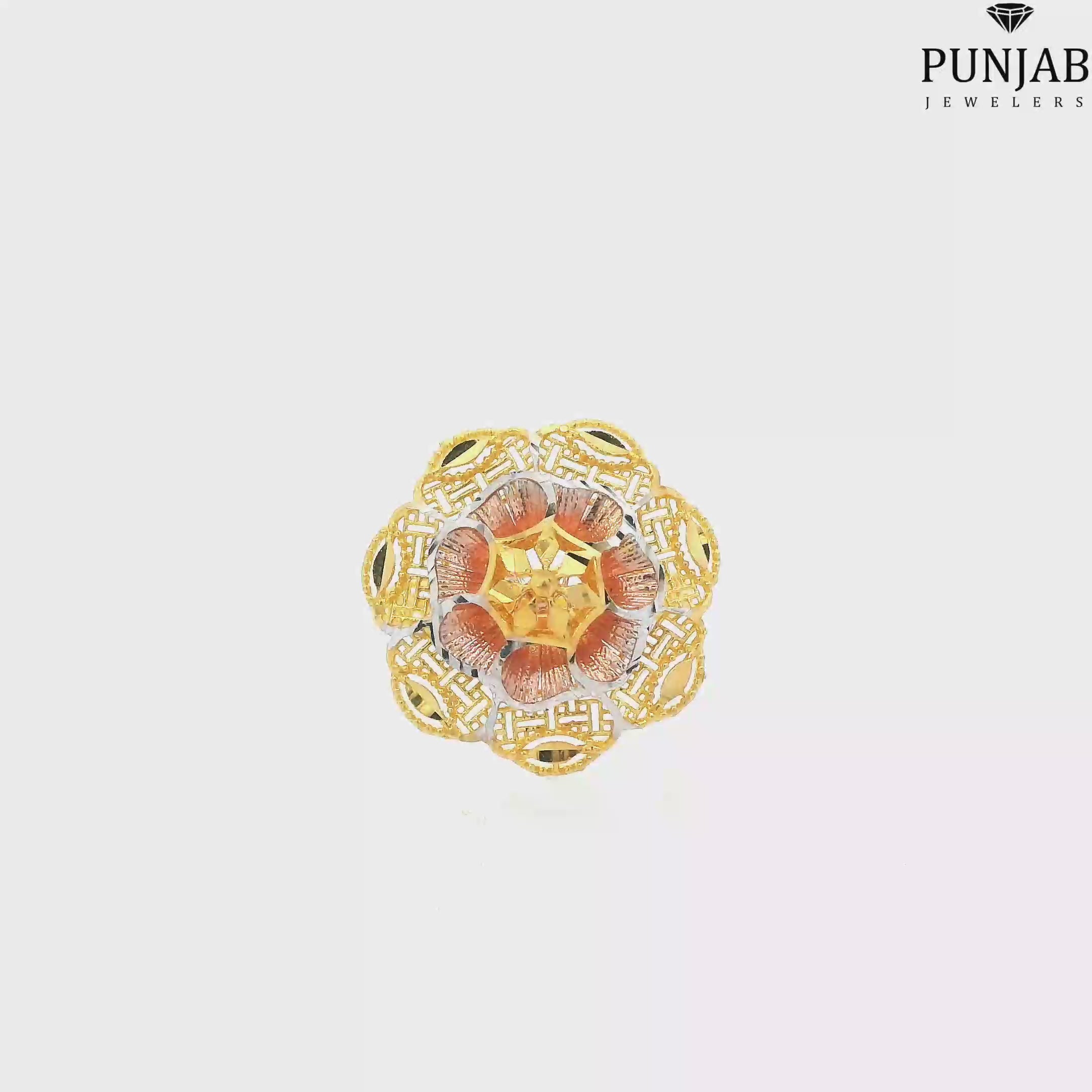 22K Two-Tone Gold Ring