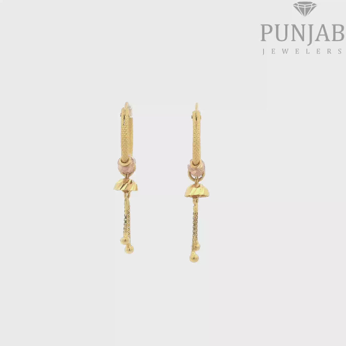 22K Two-Tone Gold Hoop Earrings