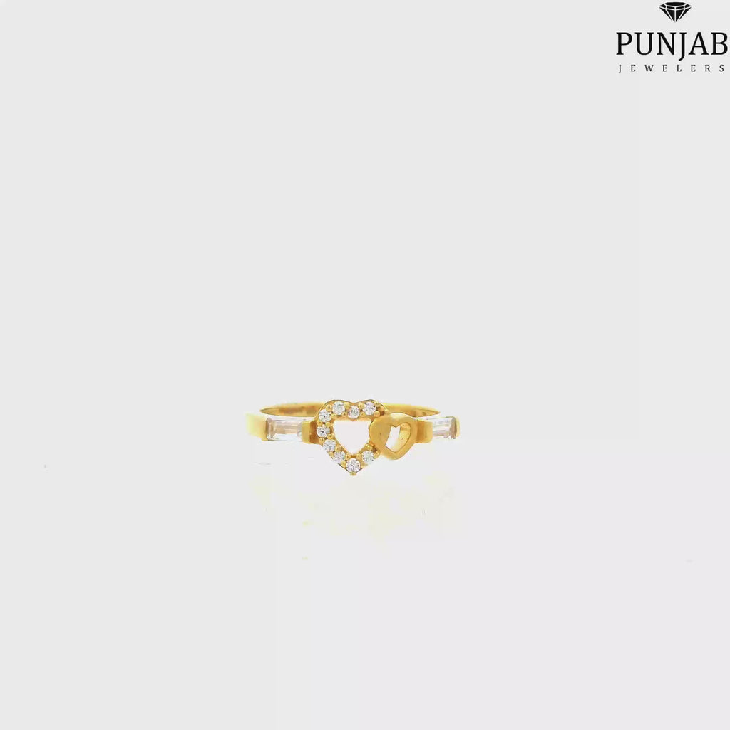 22K Yellow Gold Fancy Ring with Cubic Zirconia