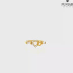 22K Yellow Gold Fancy Ring with Cubic Zirconia