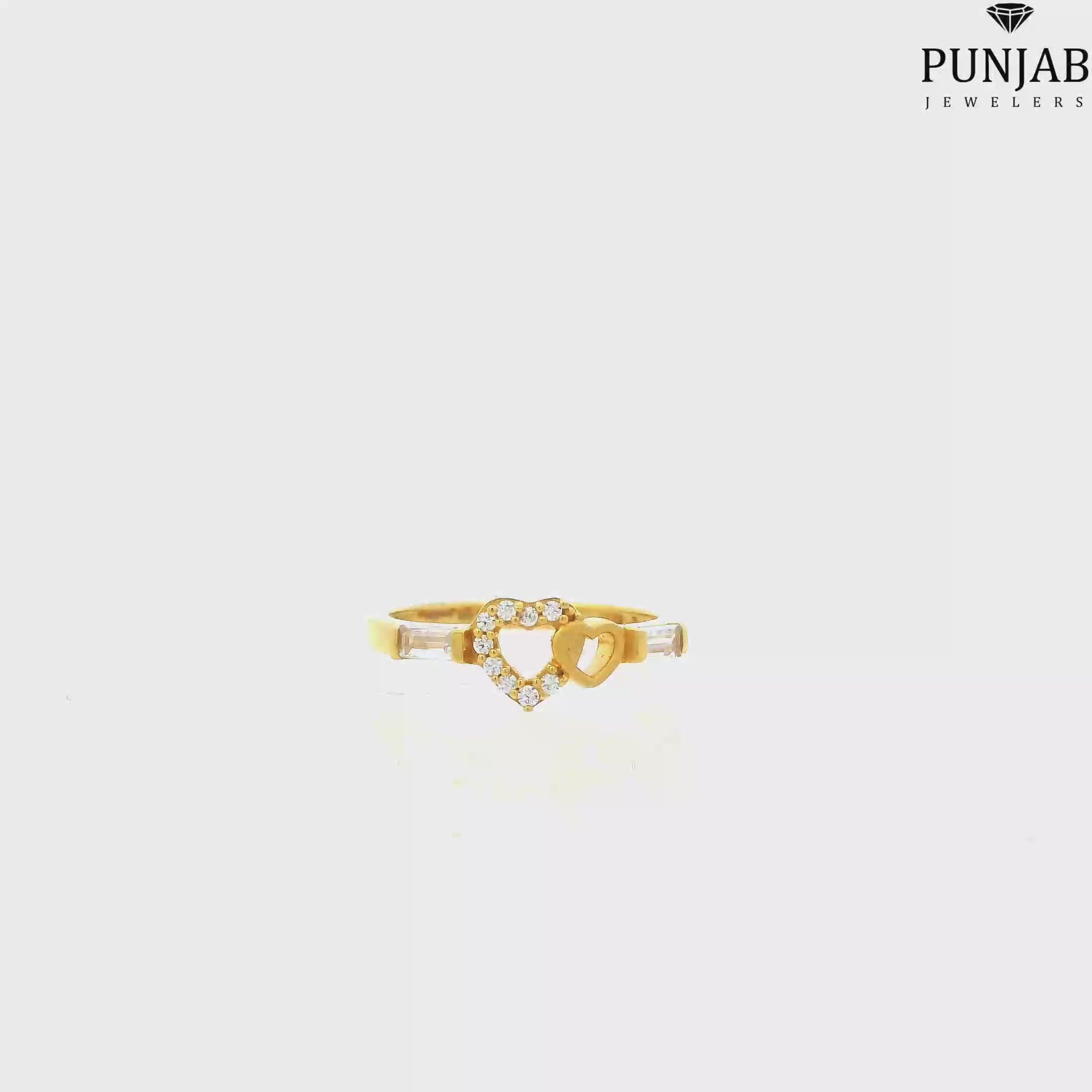 22K Yellow Gold Fancy Ring with Cubic Zirconia