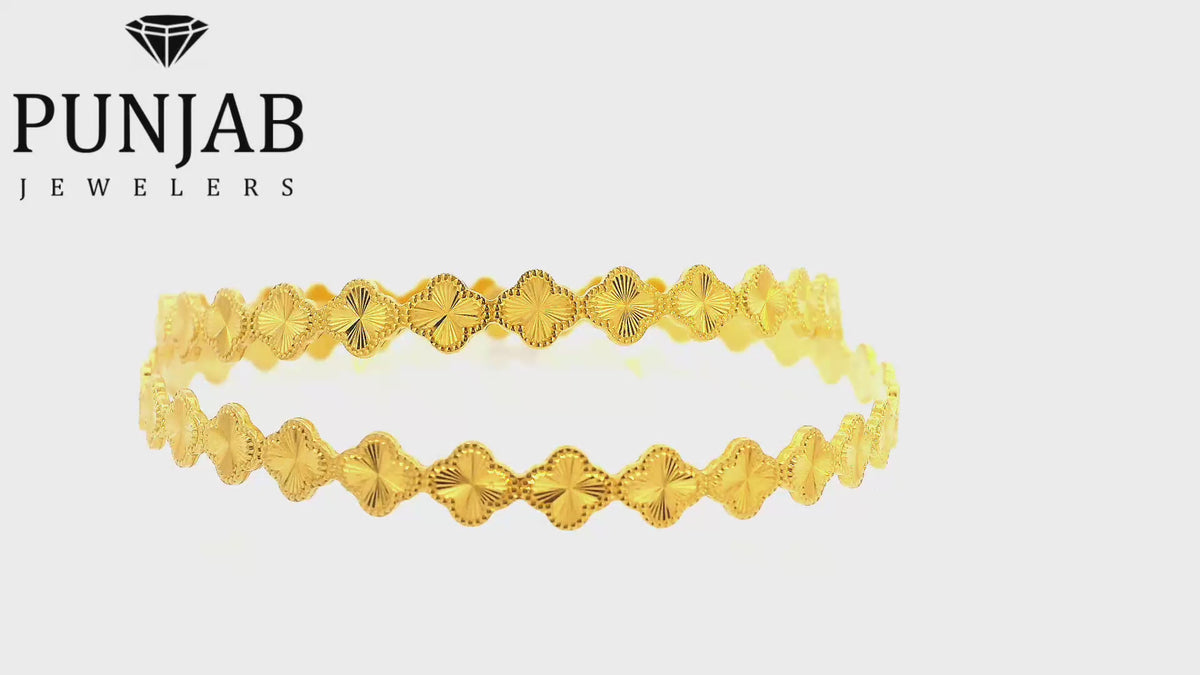 22K Yellow Gold Fancy Bangle